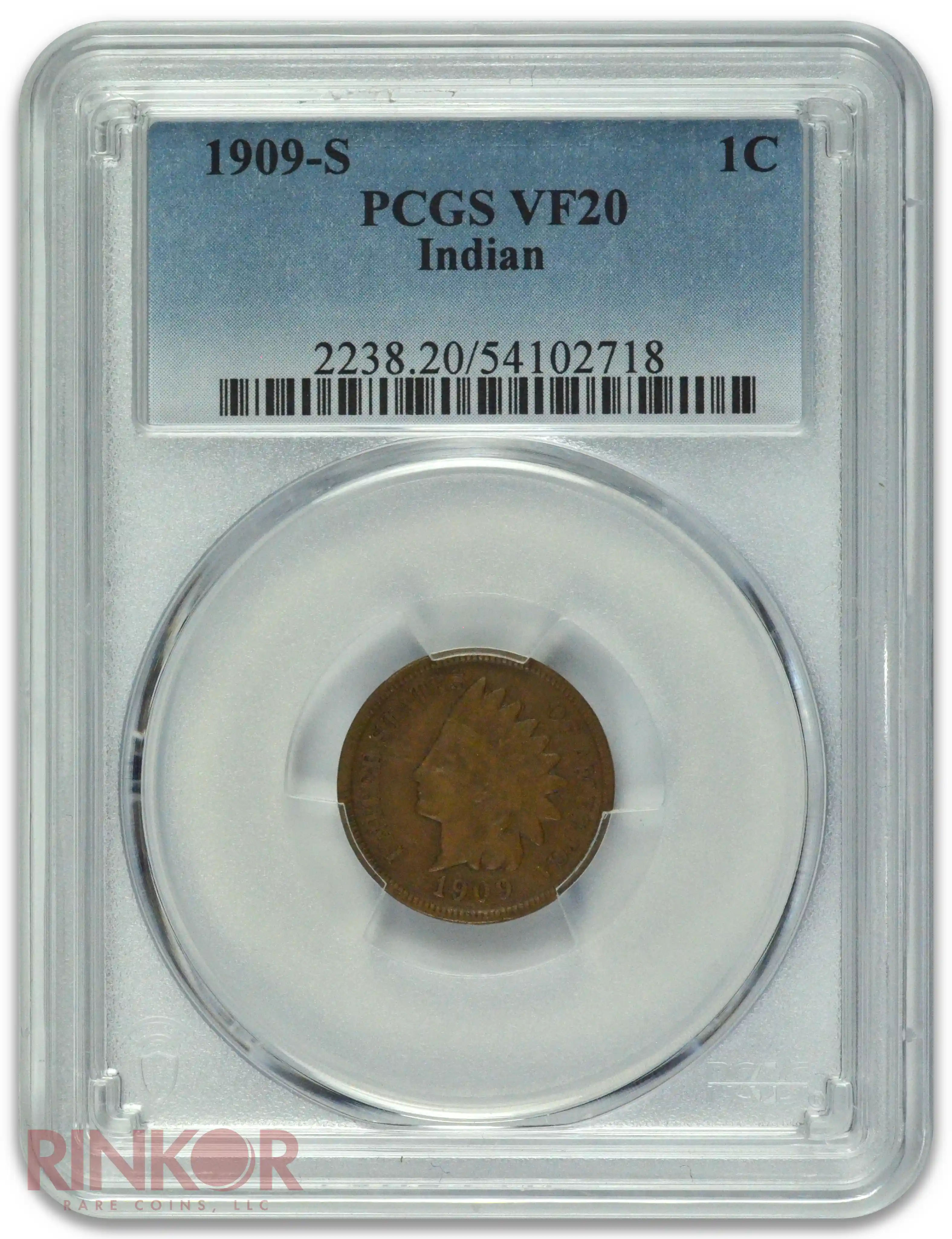 1909-S 1C Indian Cent PCGS VF-20