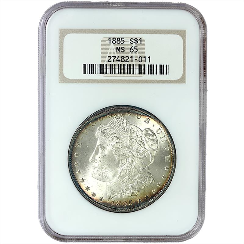 1885 $1 Morgan Dollar NGC MS65 - Very Nice Toning!