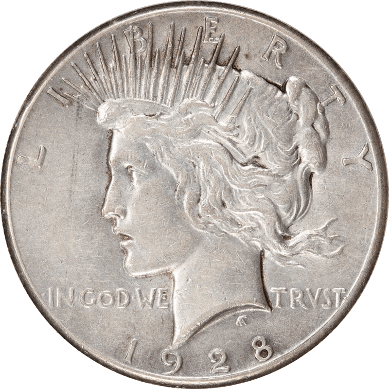 1928 Peace Silver Dollar,  $1 Circulated Choice Extra Fine - Nice Original Coin