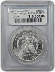 1879-CC Morgan PCGS CAC MS 63