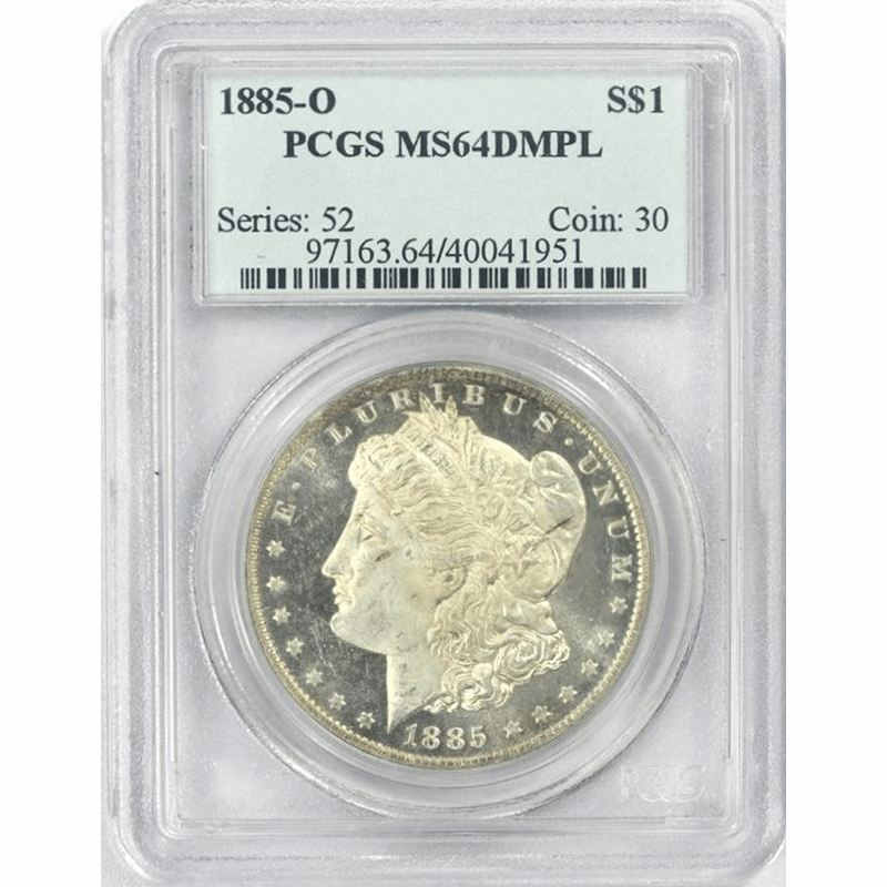 1885-O $1 Morgan Silver Dollar - PCGS MS64DMPL - Deep Mirror Prooflike