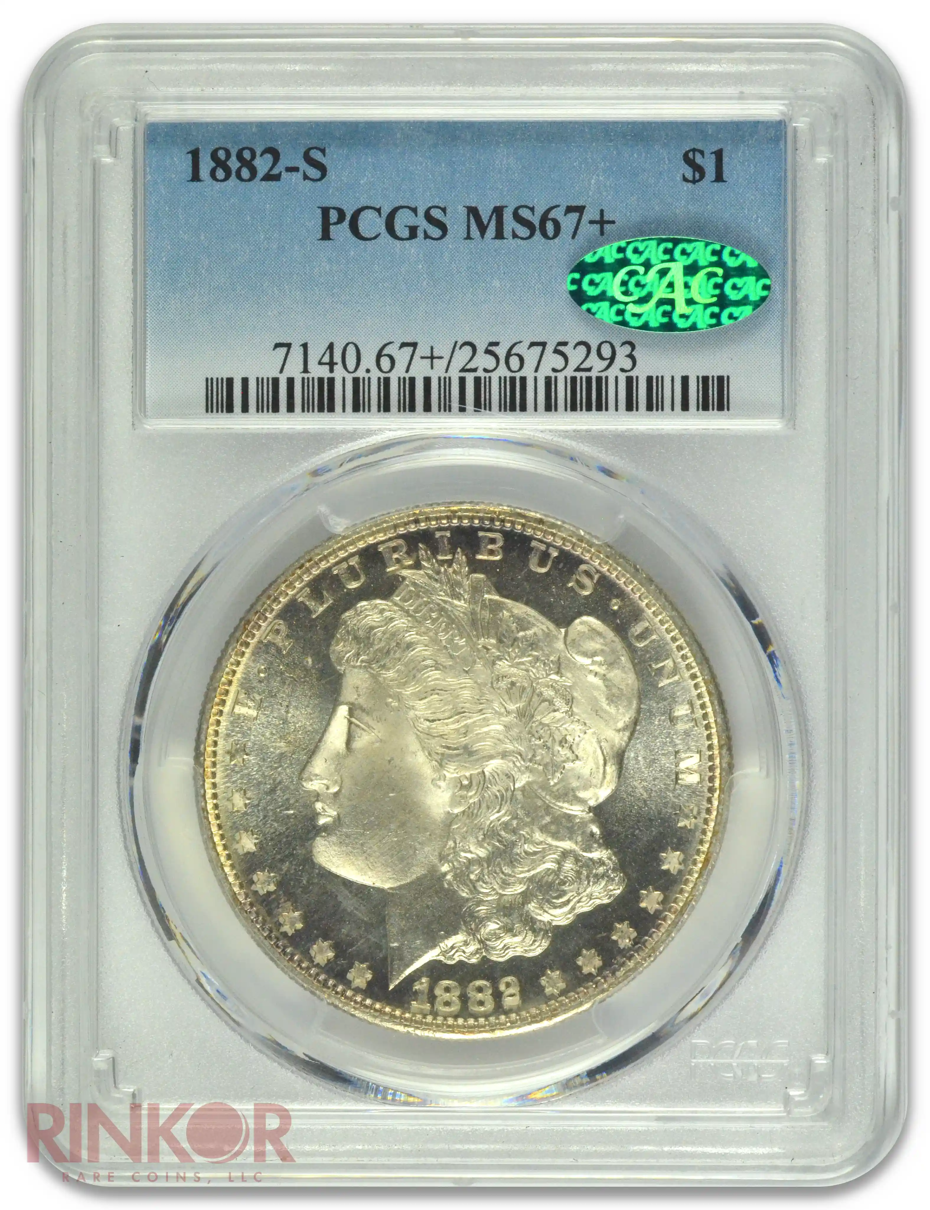 1882-S $1 PCGS MS 67+ CAC