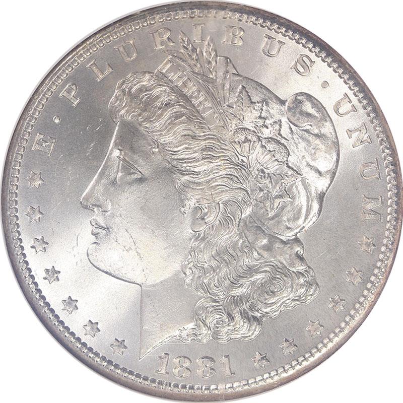 1881-S Morgan Silver Dollar $1, NGC MS-65 - Nicely Toned Reverse