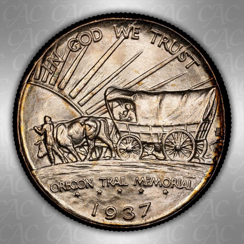 1937-D Oregon 50c CACG MS 67+