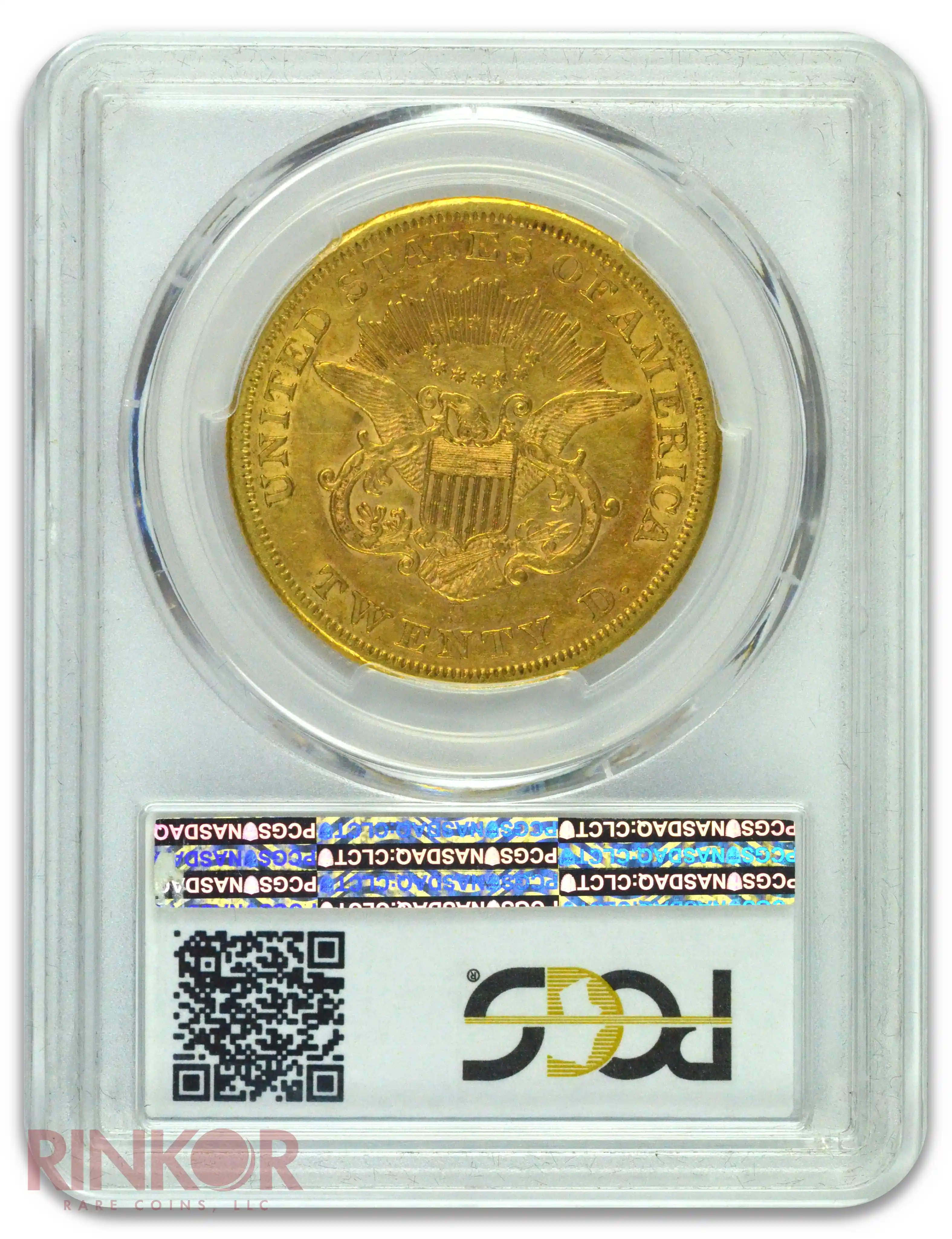 1857-S $20 Liberty Head PCGS XF-45 CAC