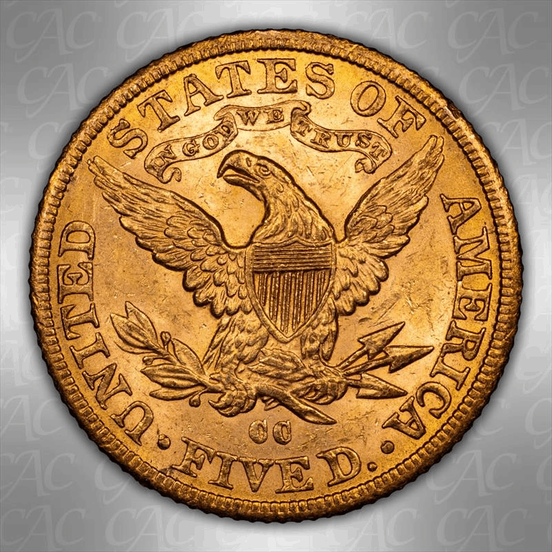 1891-CC $5 CACG MS 63 