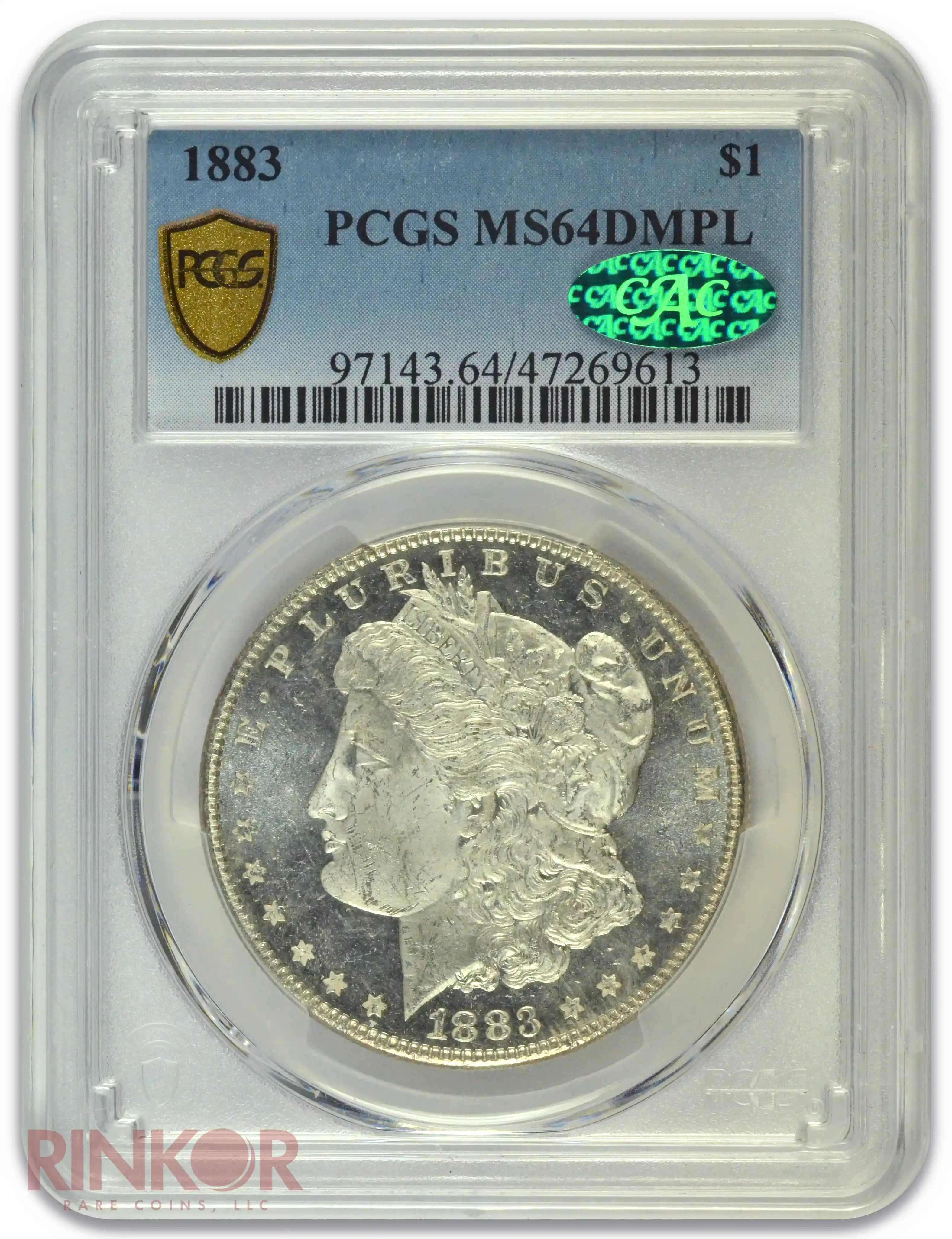 1883 $1 Morgan Dollar PCGS MS 64 DMPL CAC