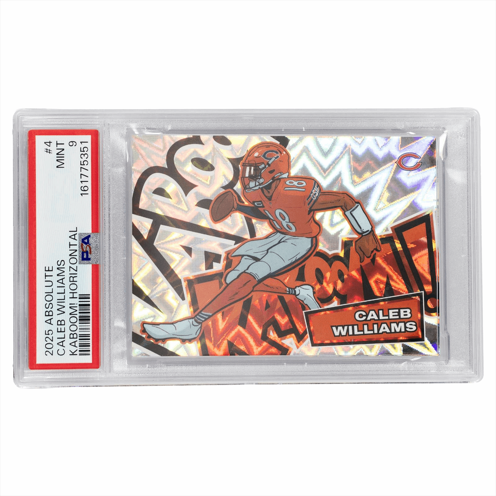 2025 Panini Absolute Caleb Williams Kaboom! Horizontal #4 PSA Mint 9 