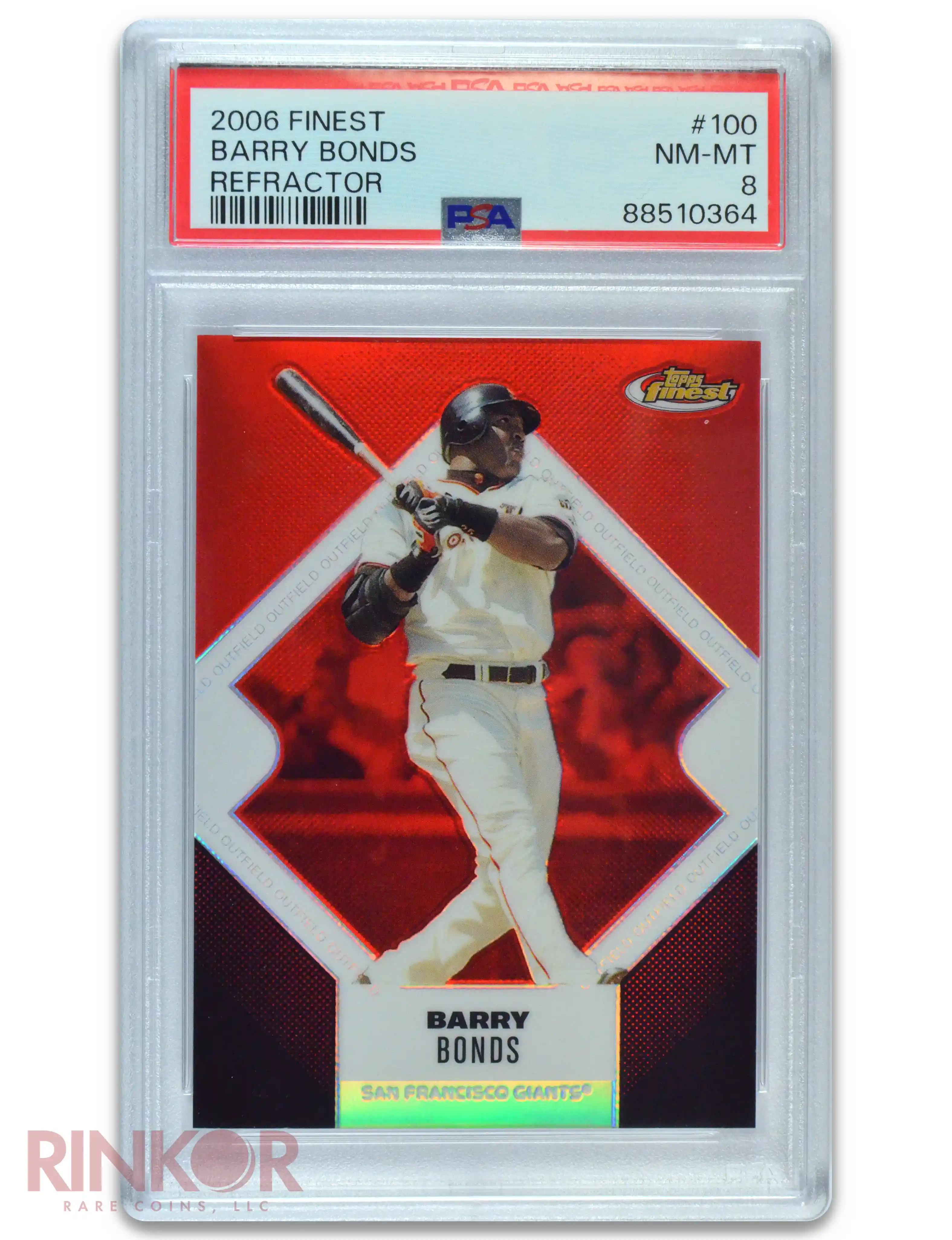 2006 Finest Refractor Barry Bonds /399 PSA NM-MT 8