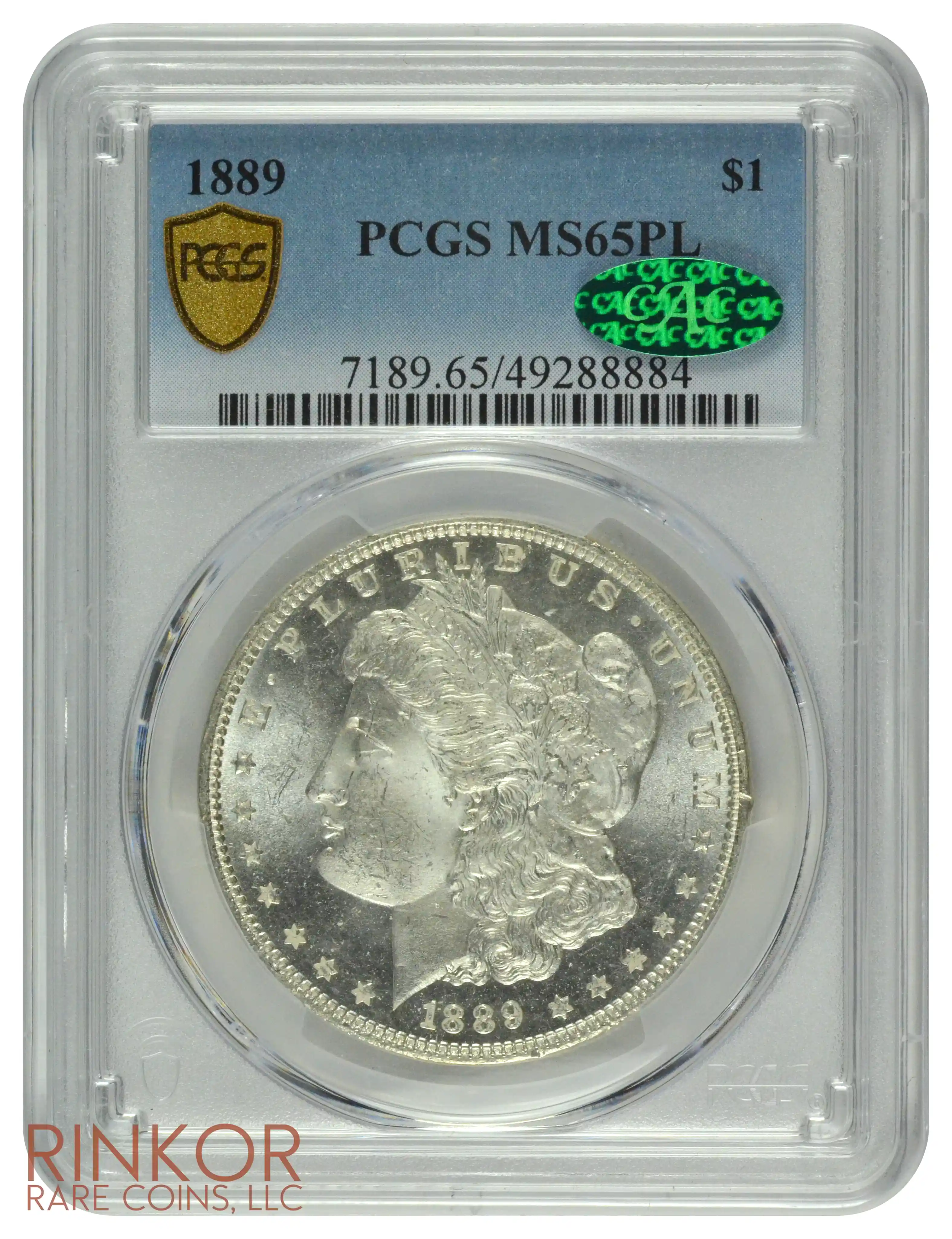 1889 $1 PCGS MS 65 PL CAC