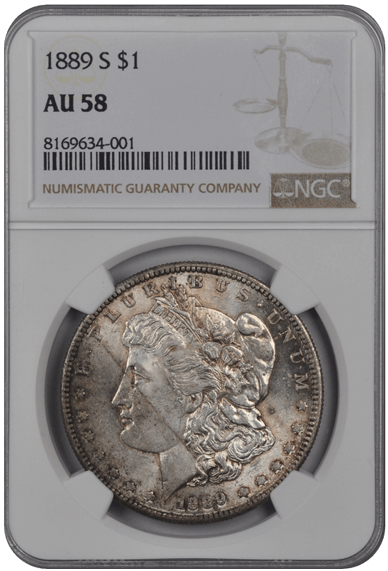 1889 S  Morgan Dollar NGC AU-58