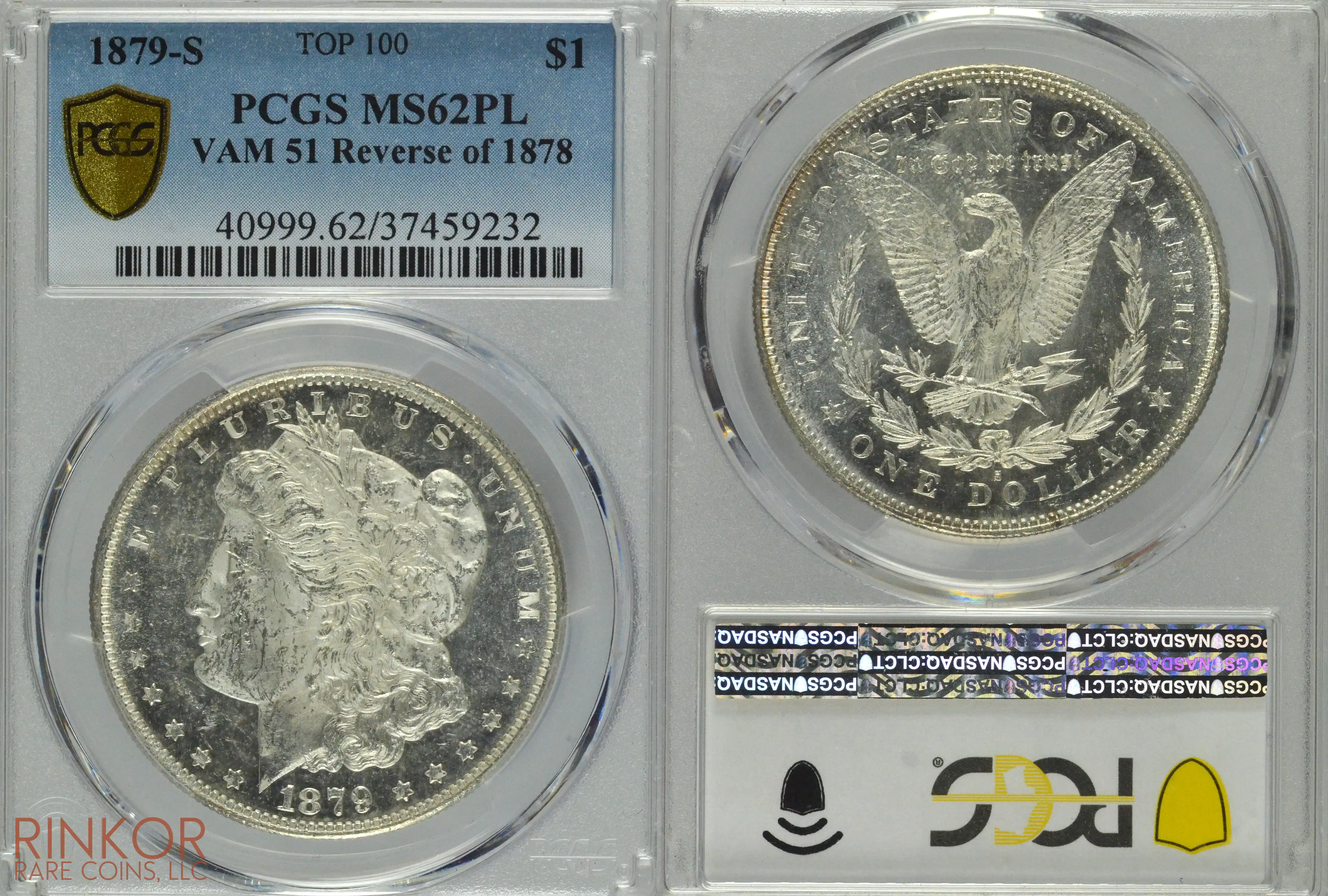 1879-S $1 VAM 51 Reverse of 1878 PCGS MS 62 PL