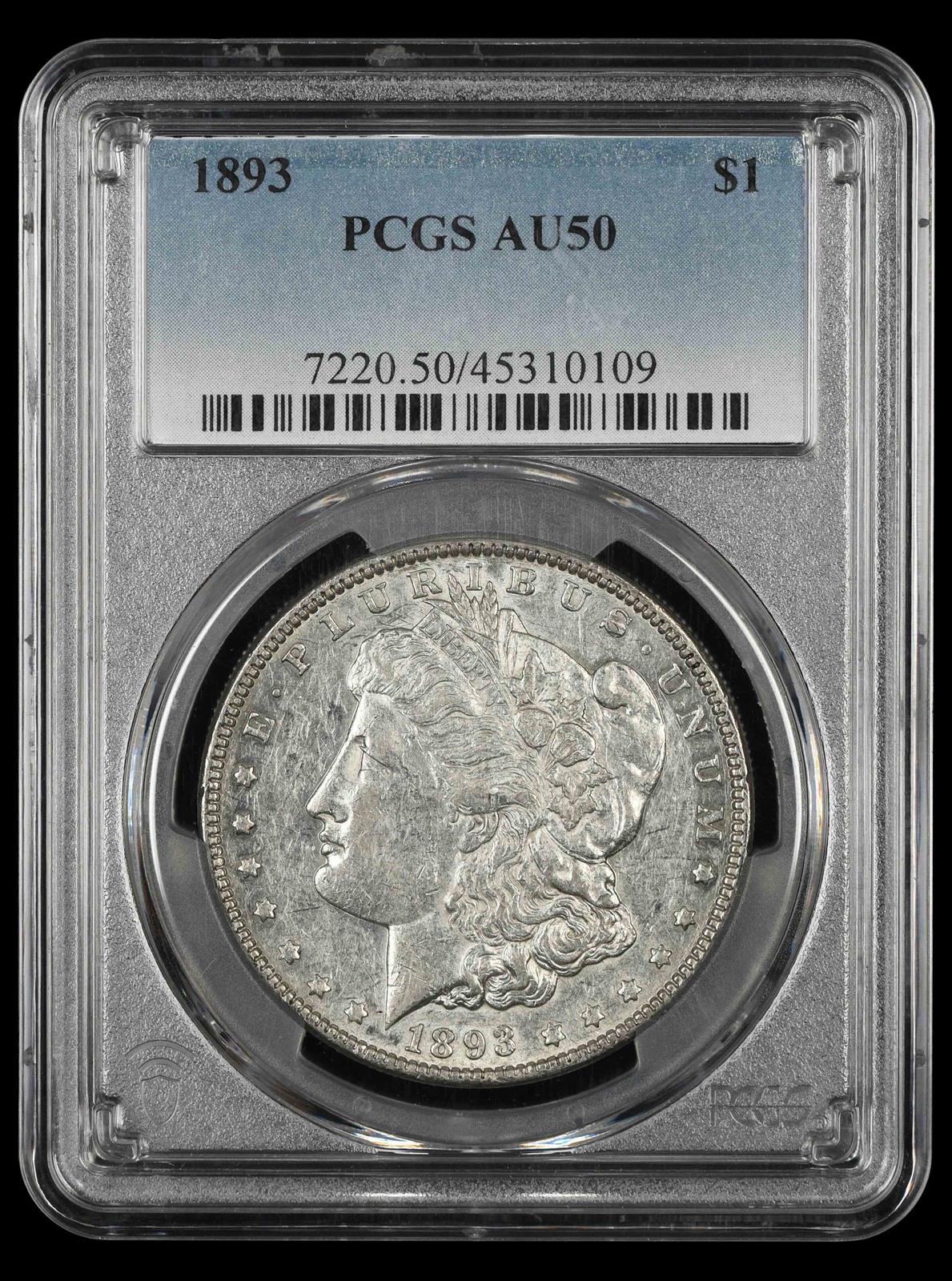 1893 $1 PCGS AU-50