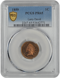 1859 Indian Head PCGS PR 65
