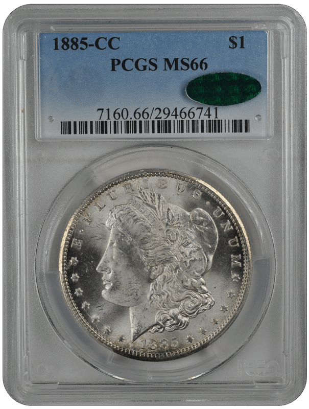 1885-CC $1 Morgan Dollar PCGS  (CAC) #3431-7 MS66