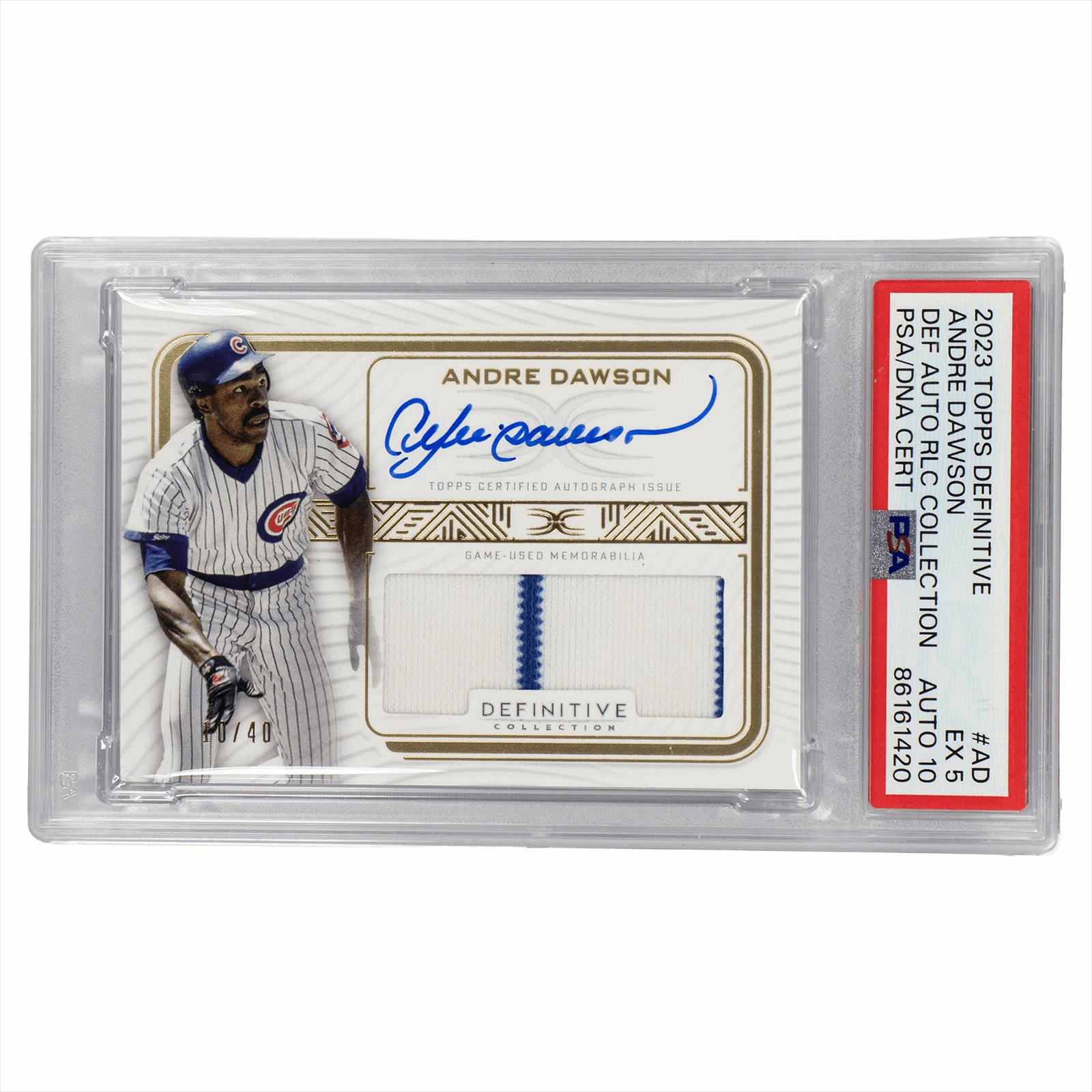 2023 Topps Definitive Andre Dawson Def Auto RLC Collection #AD PSA EX 5 AUTO 10