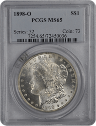 1898-O $1 Morgan Dollar PCGS  #3417-19 MS65