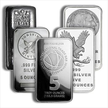 5 oz Silver Bar - Brand Varies image 1