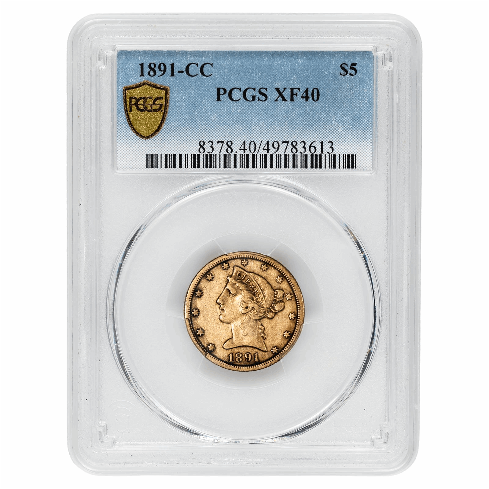 1891-CC Liberty Head Gold Half Eagle $5 PCGS XF 40