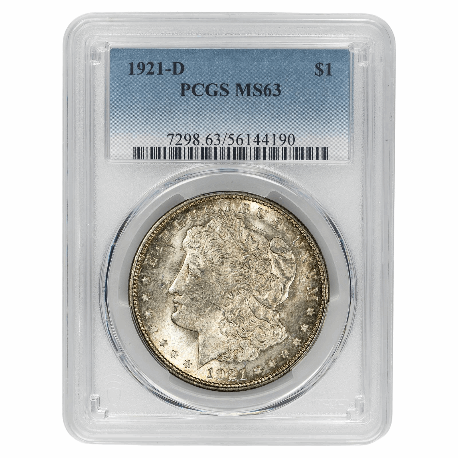 1921-D Morgan Silver Dollar $1 PCGS MS 63