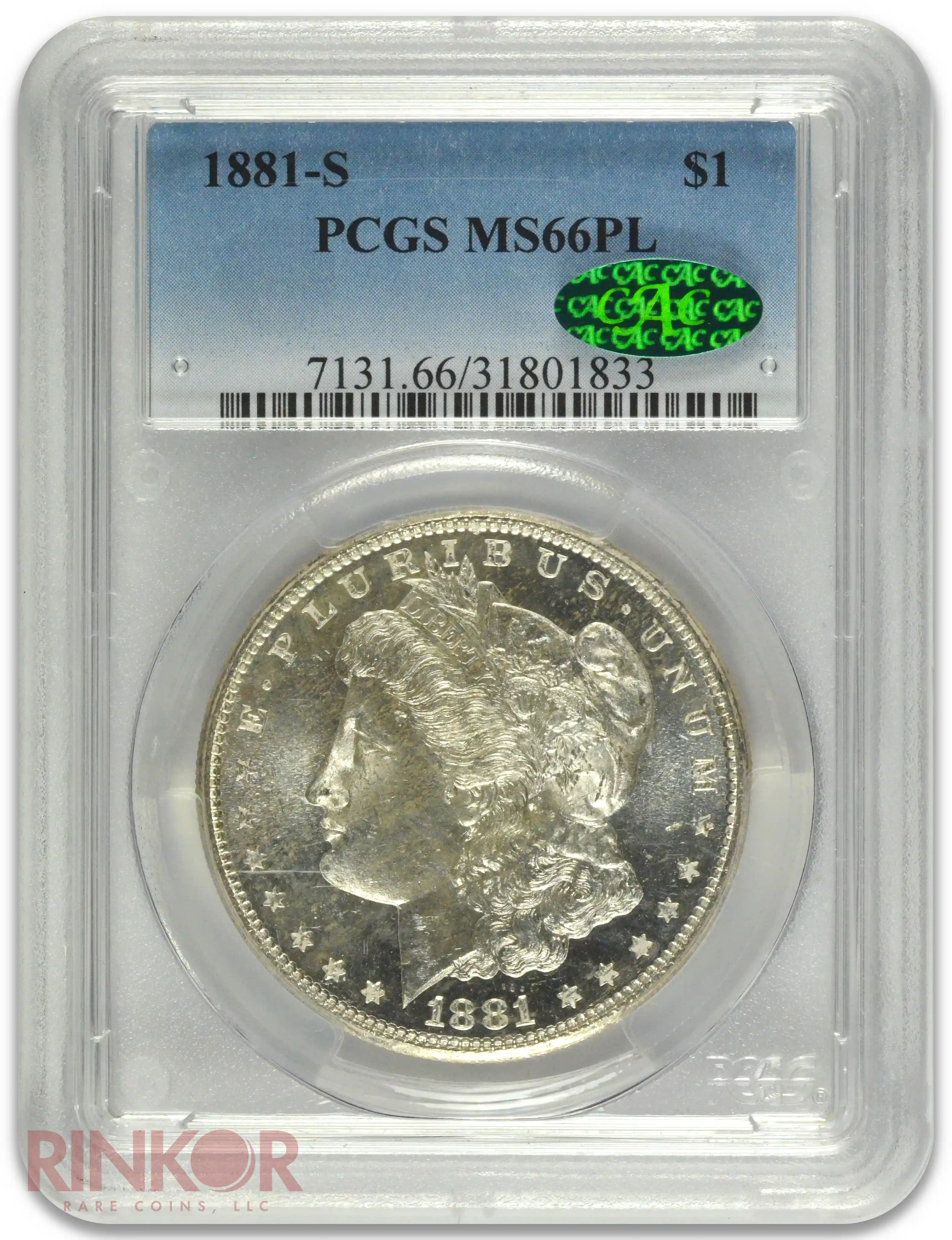 1881-S $1 PCGS MS 66 PL CAC