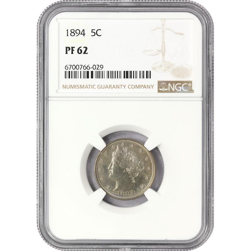1894 5c Liberty V Nickel with Cents NGC PF62 