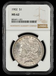 1902 $1 NGC  MS62