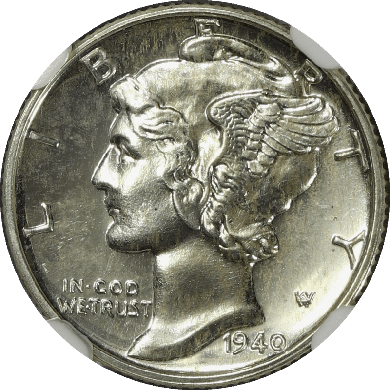 1940 Mercury Dime 10c, NGC PF 66 - Nice Original Coin