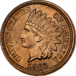 1863 1c CACG MS 65