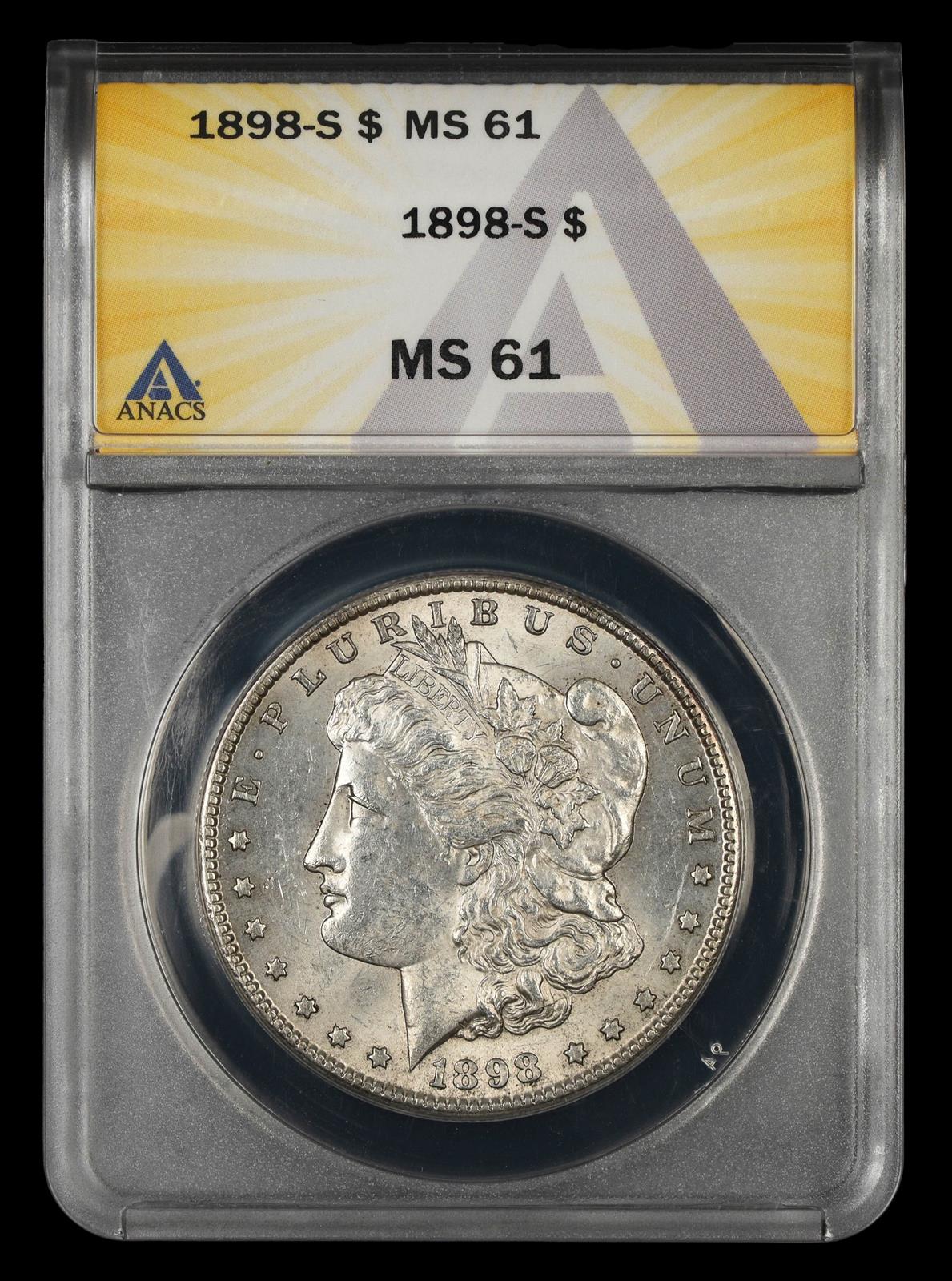 1898 S $1 ANACS MS 61