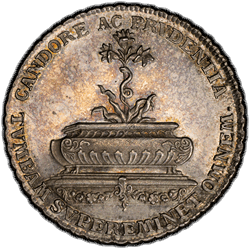View 1751 Hamburg. Silver Bürgermeisterpfennig Medal, Martin Lucas Schele. PCGS MS62  image 1