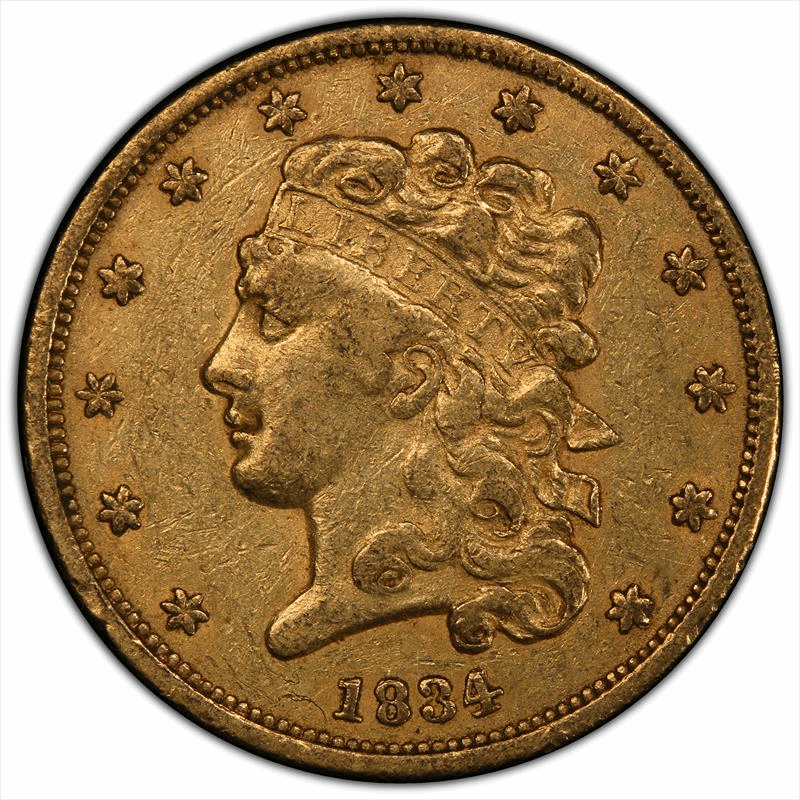 1834 Plain 4 Classic Head $5 PCGS XF-45 CAC