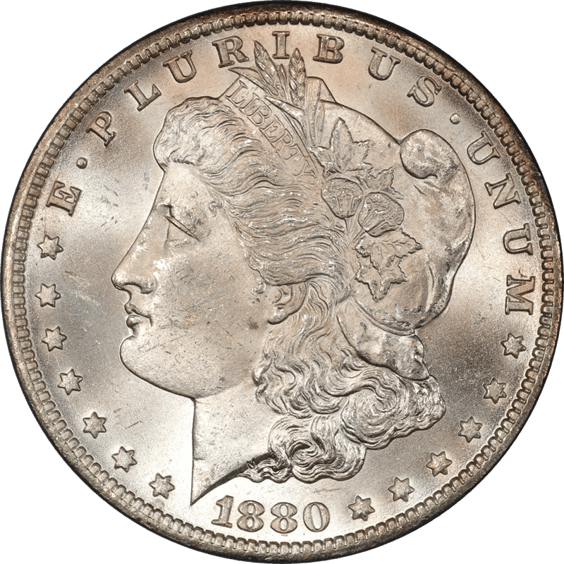 1880-CC $1 8/7 Reverse of 1878 - PCGS MS 64 - White, Untoned 