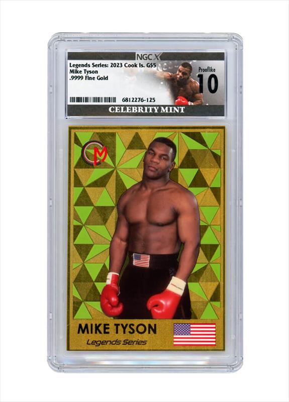 Mike Tyson 2023 0.5g Solid Gold Green Colorway Trading Coin TYSON LAUNCH SPECIAL 