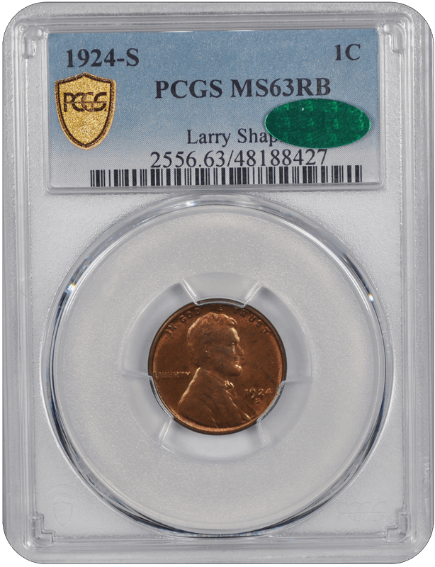 1924-S Lincoln PCGS (CAC) RB 63 