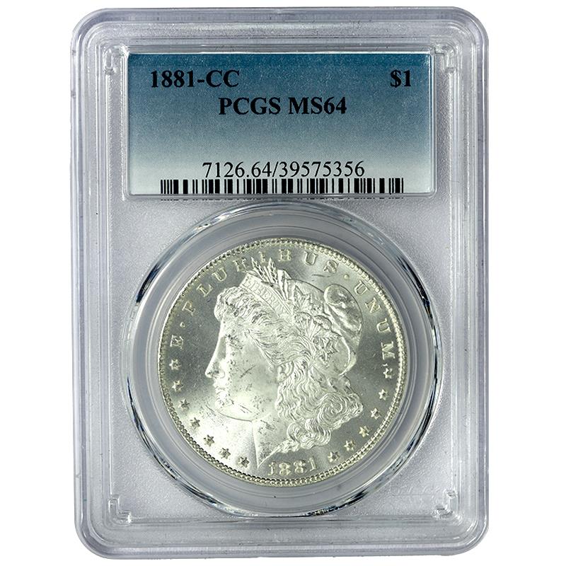 1881-CC $1 Morgan Dollar  PCGS MS 64 - Great White Lustrous Coin