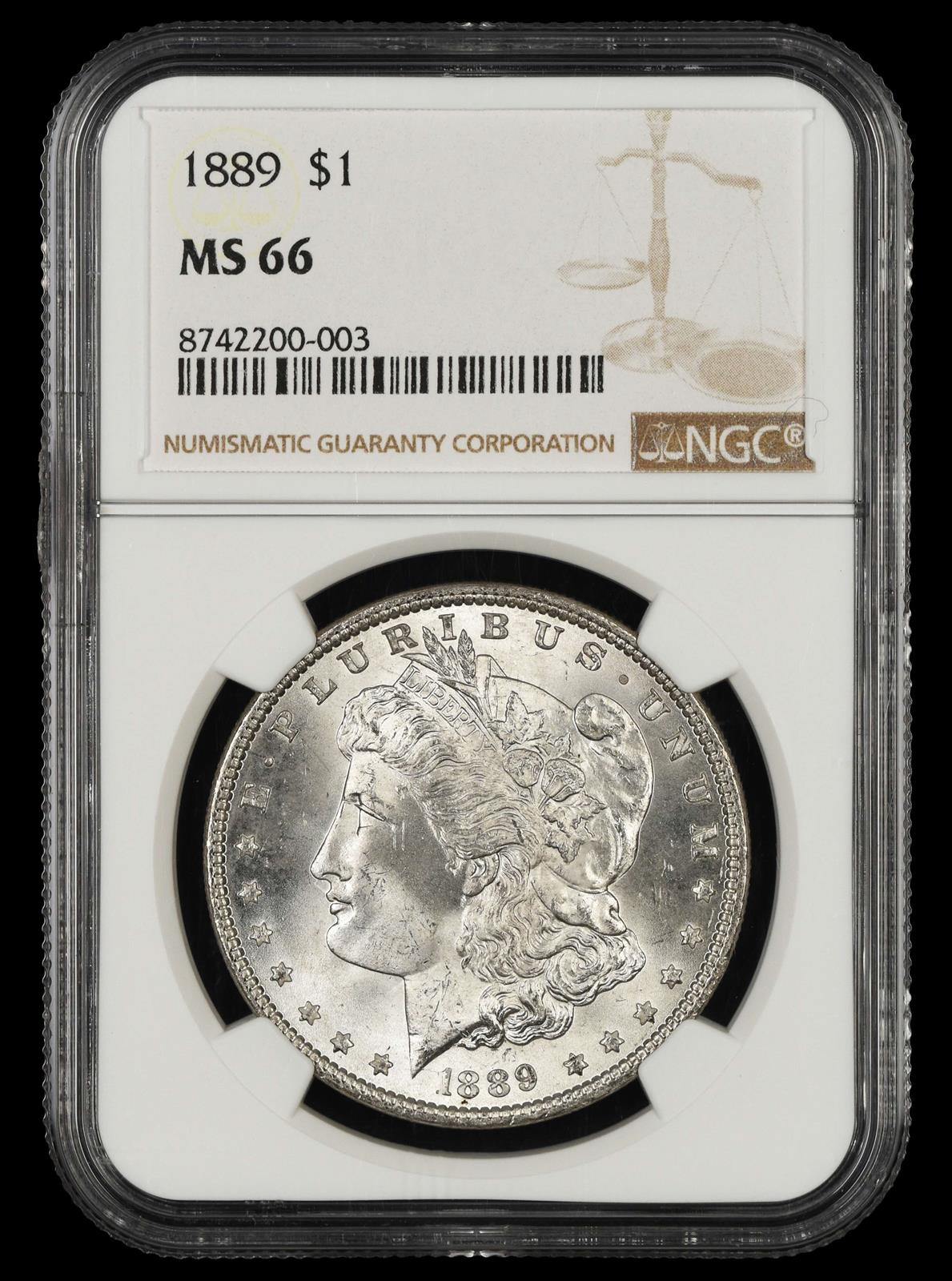 1889 $1 NGC MS66