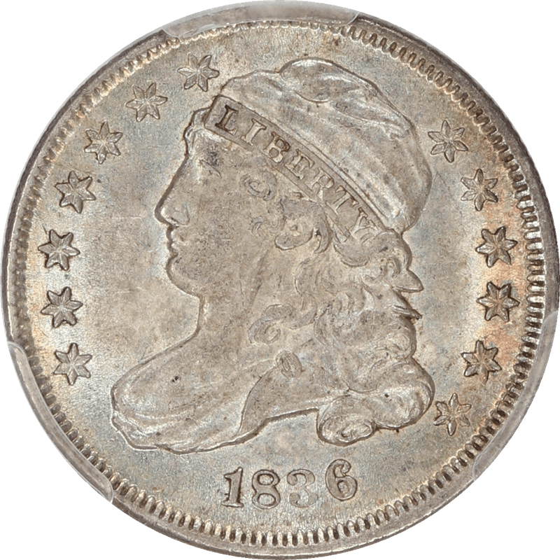 1836 Capped Bust Dime 10c PCGS MS62+ CAC - Nice Original Toning, Lovely