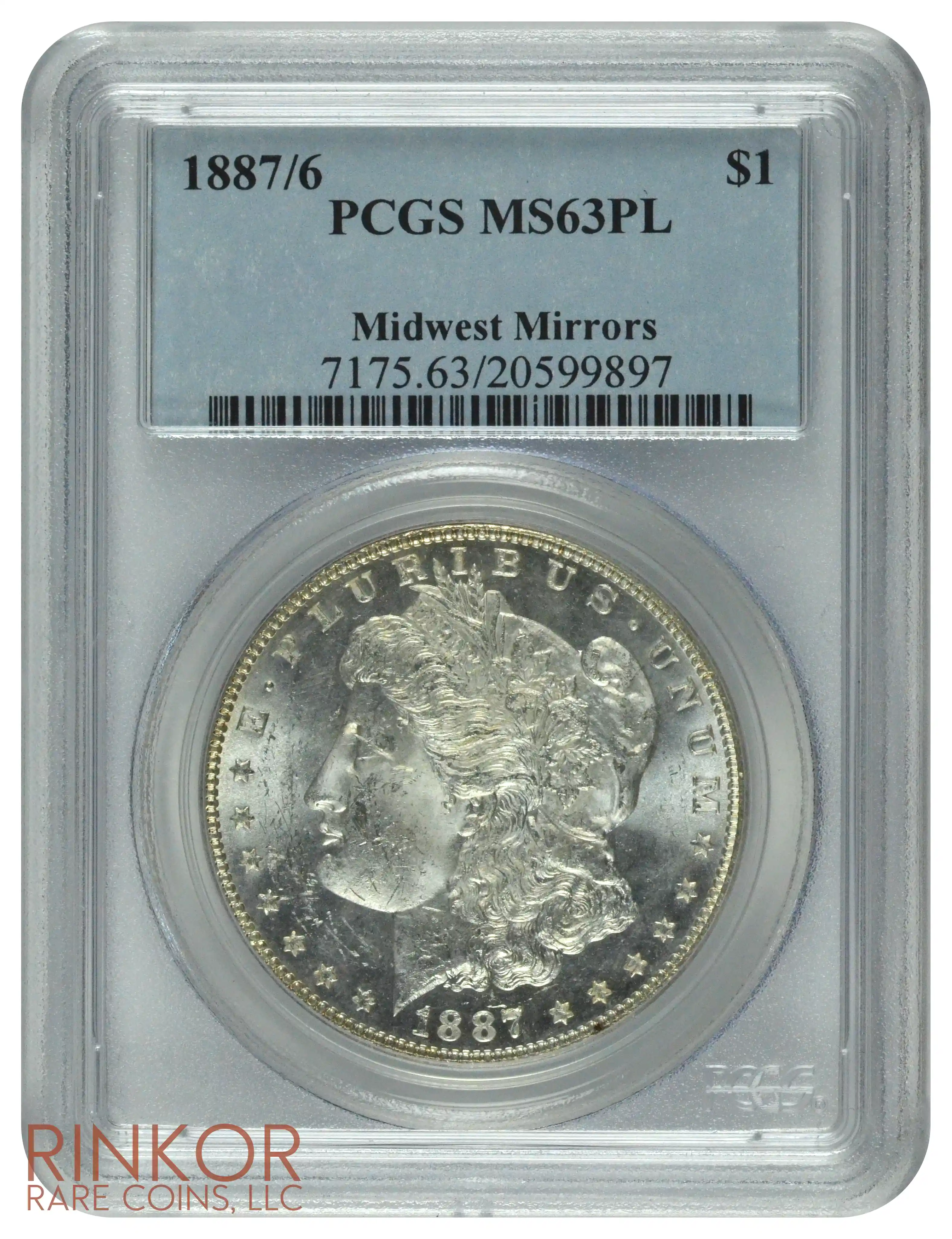 1887/6 $1 PCGS MS 63 PL