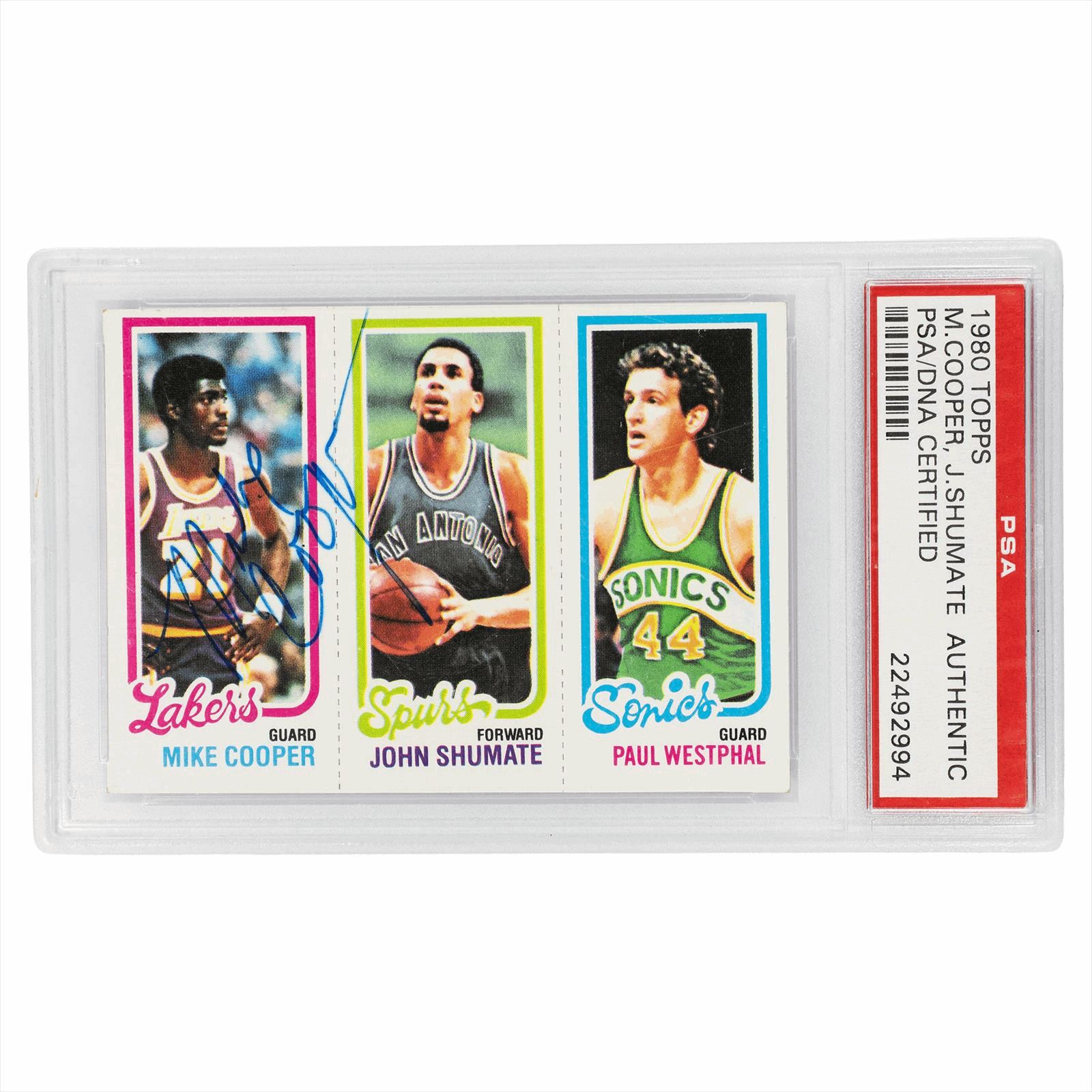 1980 Topps Cooper/Shumate/Westphal Mike Cooper Signed PSA AUTHENTIC