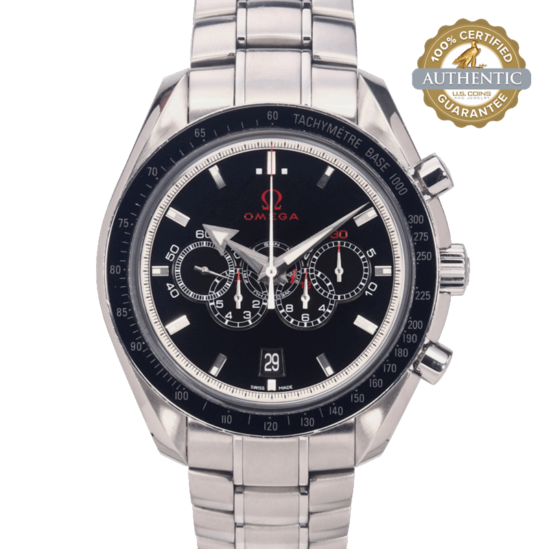 Omega 44mm Speedmaster Broad Arrow Olympic Edition Watch and Card (2008)