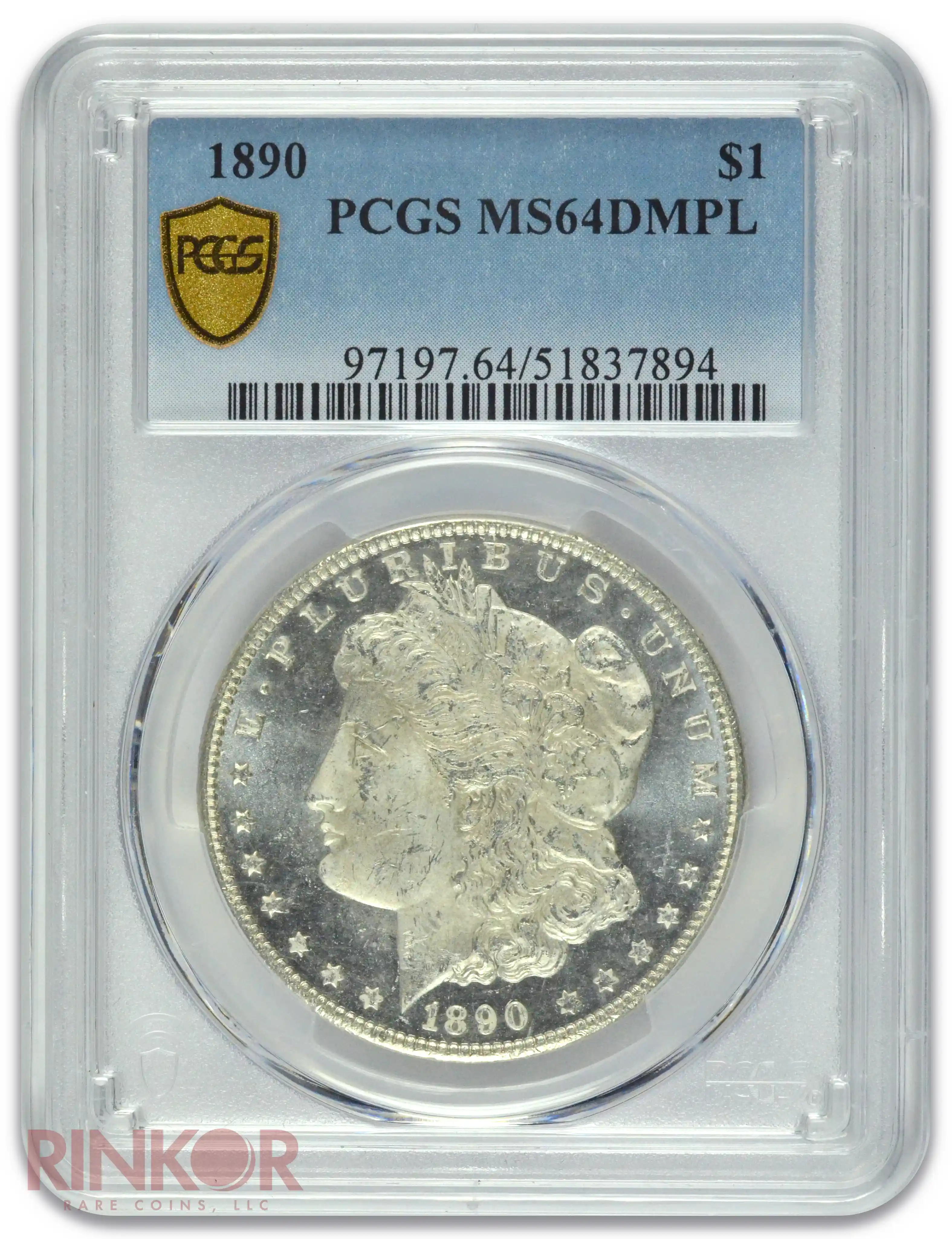 1890 $1 Morgan Dollar PCGS MS 64 DMPL