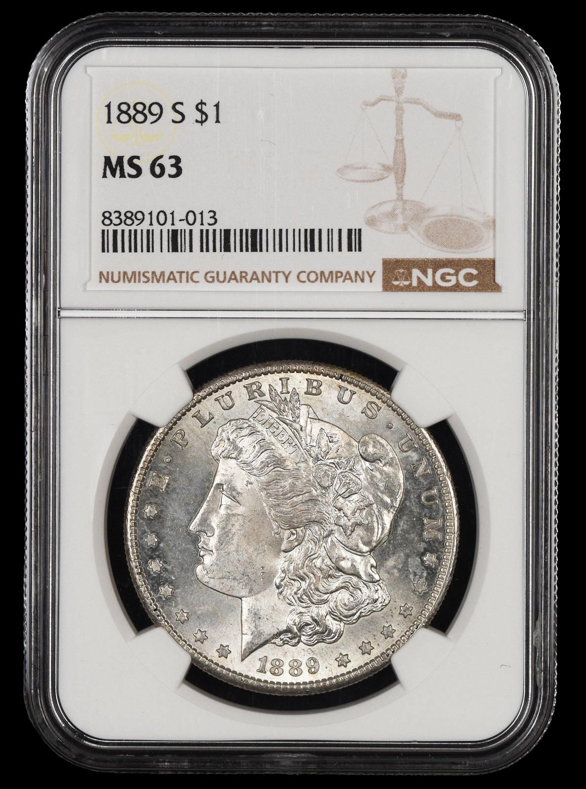 1889 S $1 NGC  MS63