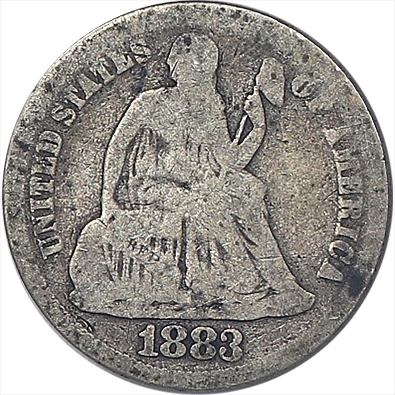 1883 Seated Liberty Dime 10c Circulated, Good