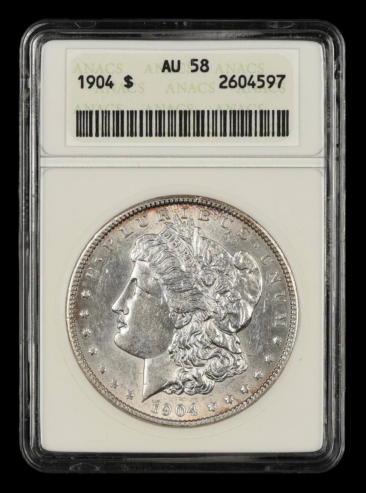 1904 $1 ANACS AU 58