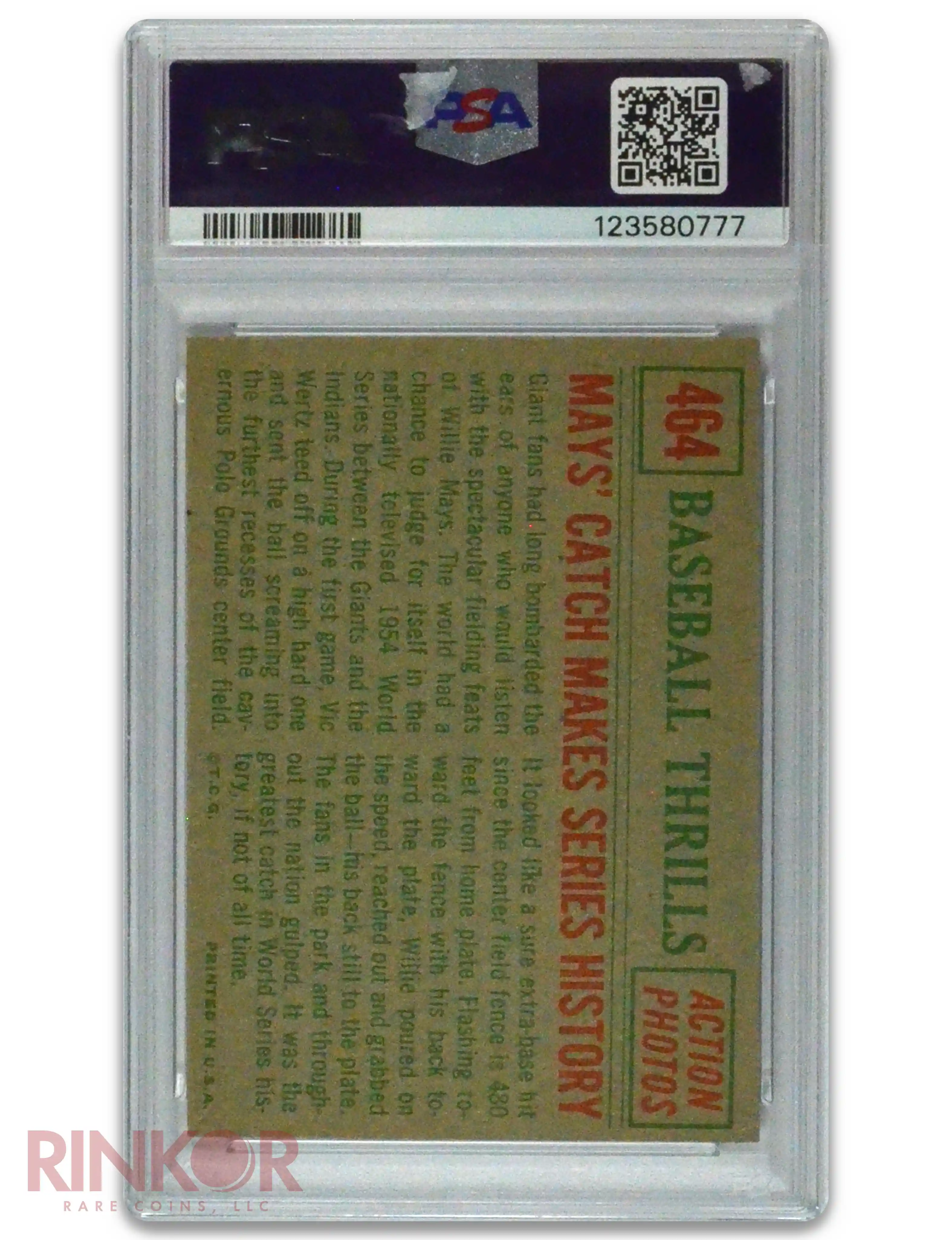 1959 Topps Mays Catch Makes Series History #464 PSA EX 5