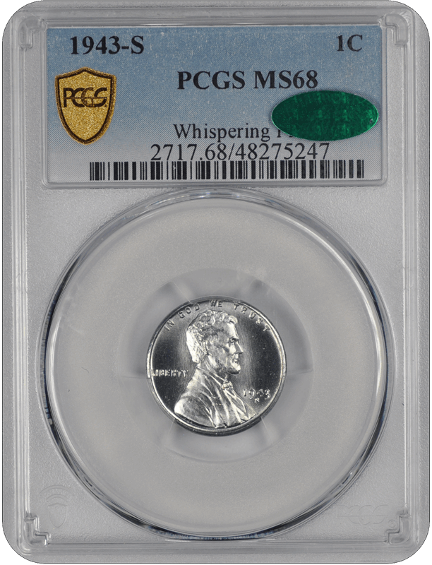 1943-S Lincoln PCGS CAC MS 68