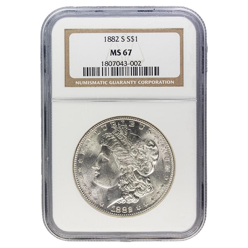 1882-S Morgan Dollar, $1 NGC MS 67 