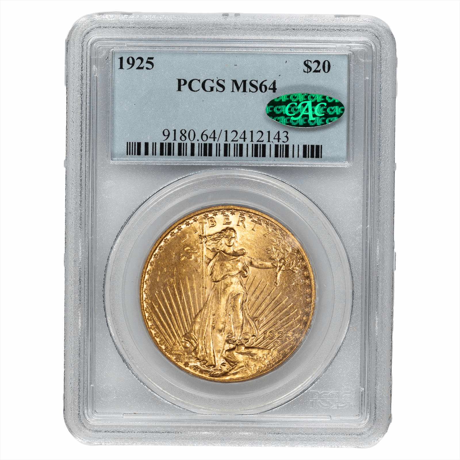 1925 St. Gaudens Gold Double Eagle $20 PCGS MS 64 CAC