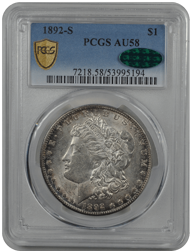 1892-S Morgan PCGS CAC AU-58